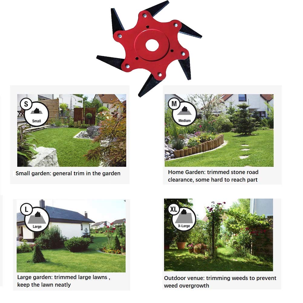 trimmer head 6 steel blades razors 65mn lawn mower outdoor grass weed eater brush cutter tool