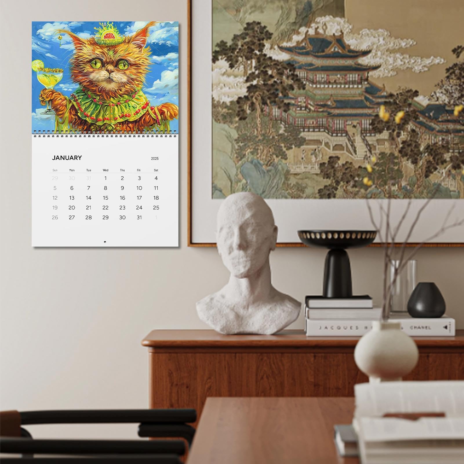 Katten bal kalender - grappige kalender 2025 | 2025 wandkalender | kat