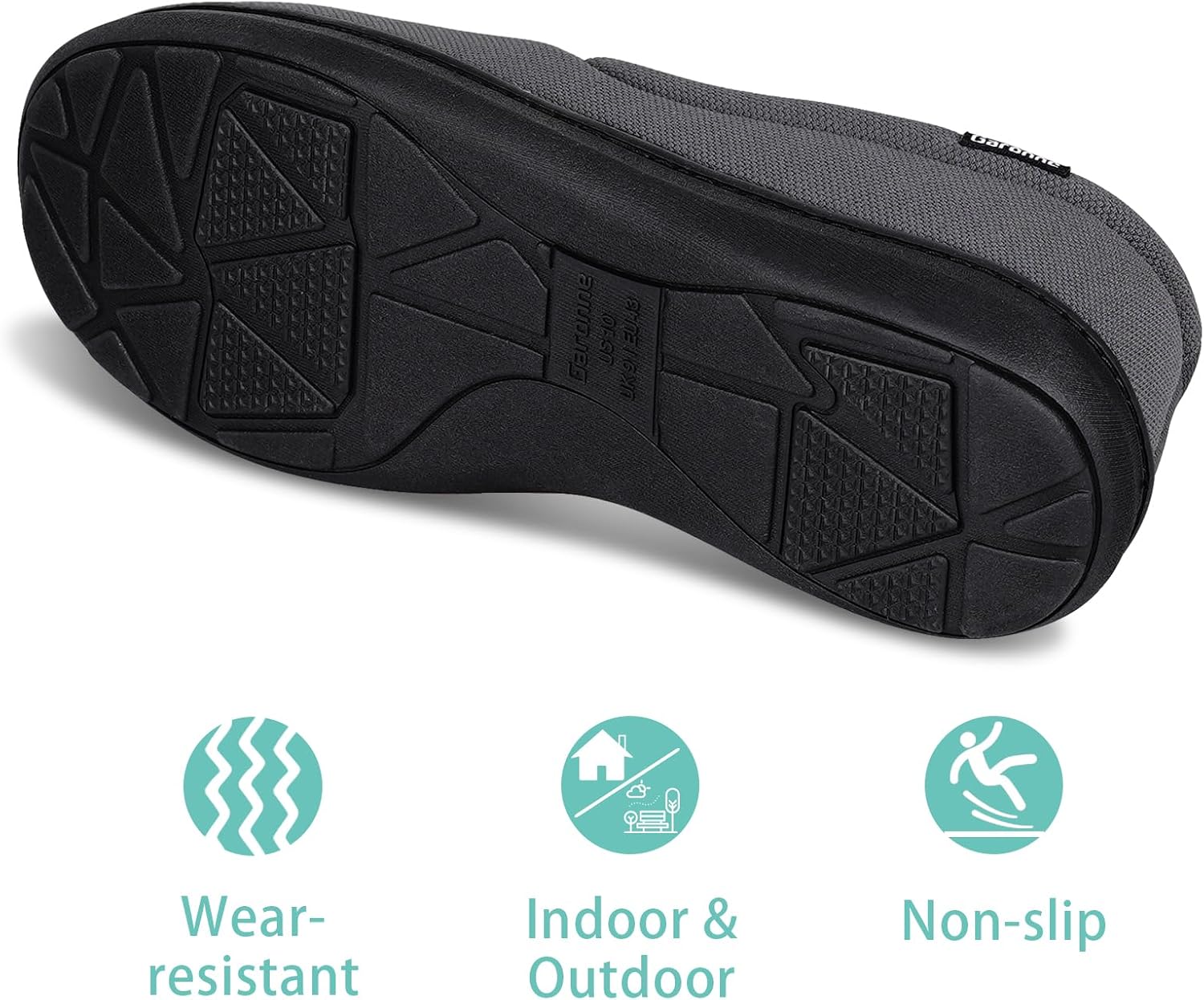 Garonne Men's Minimalist Memory Foam Slippers for Indoor/Outdoor, Breathable Knit House Shoes with Nonslip Rubber Sole - Image 6