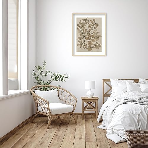 Miniatura 5 de Amanti Art Lienzo enmarcado para pared, 26 x 33 pulgadas, bocetos de hojas I de Asia Jensen, póster enmarcado para decoración de pared, sala de