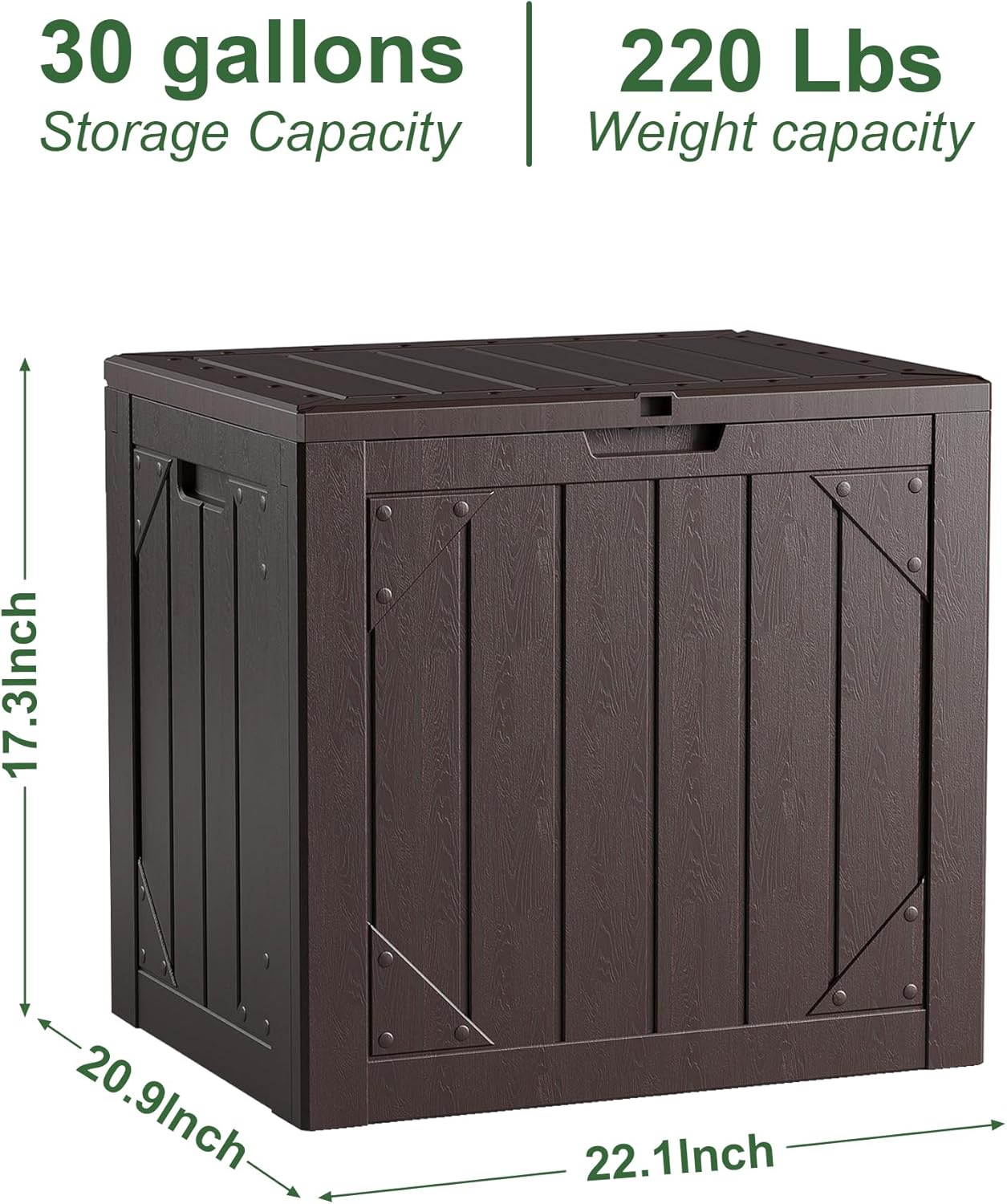 Outdoor Storage Box 35GAL Waterproof Resin Deck Box,Pool Accessories Supplies，UV-Resistant Lockable Package Delivery Bin for Garden Tools,Large Patio Outside Cushions,Chest,Furniture,Grey