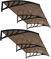 Vista 37 de Tangkula 2 Pack 40" x 40" Window Awning, Modern Polycarbonate Overhead Door Awning with Hollow Sheet for Rain Snow Sunlight Protection, UPF 50+