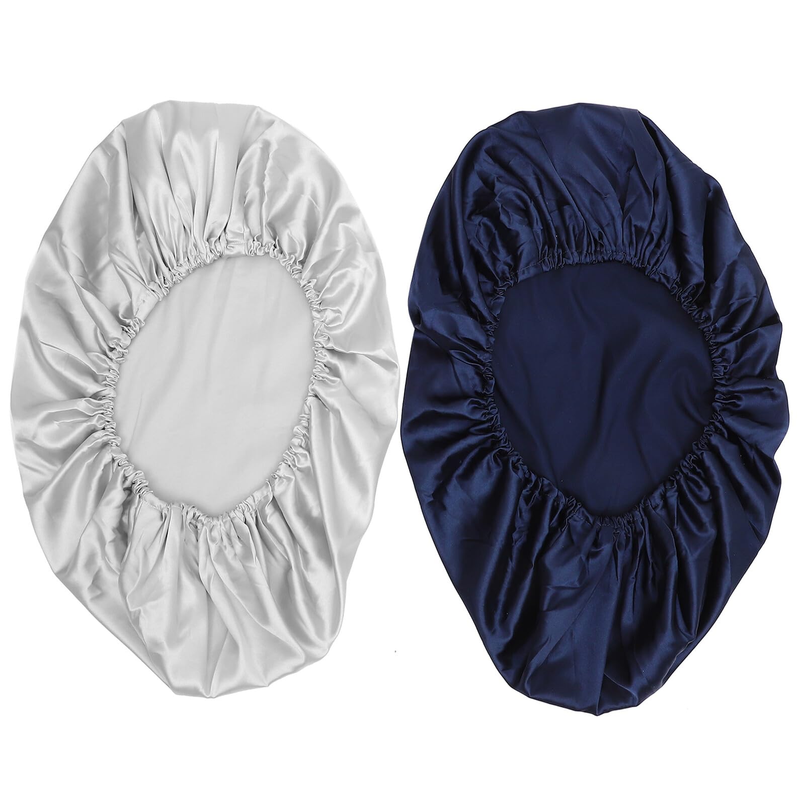 Drap housse berceau soie synthétique lit bébé doux lot de 2 gris marine
