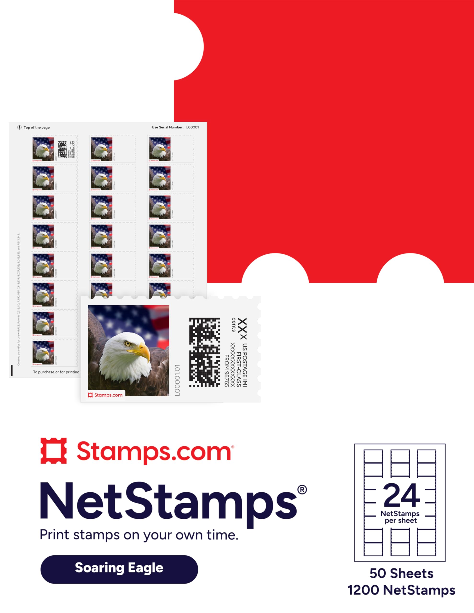 NetStamps Printable Postage Stamps (Stamps.com Subscription Required) – Print Custom USPS Postage at Home – Compatible with Inkjet & Laser Printers –