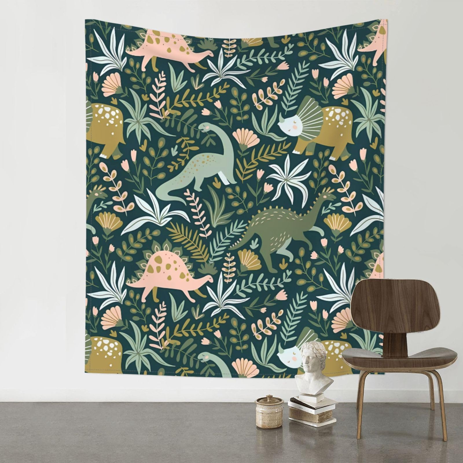 YYHWHJDE Cute Dinosaur Prints Wall Tapestry 60x51in - High-Grade Polyester Throw Blanket for Bedroom, Dorm, Beach & Picnic Decor