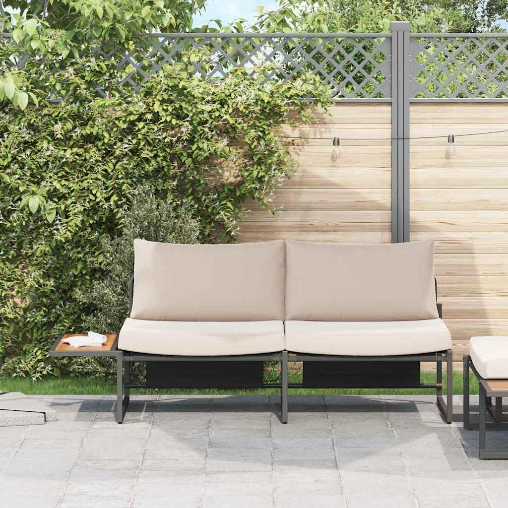Sofa ogrodowa 200,5 x 70 x 85,5 cm, stalowa, odporna na warunki atmosferyczne, 2-osobowa, z poduszką, wytrzymała sofa outdoorowa na taras, balkon, meble ogrodowe do użytku na zewnątrz