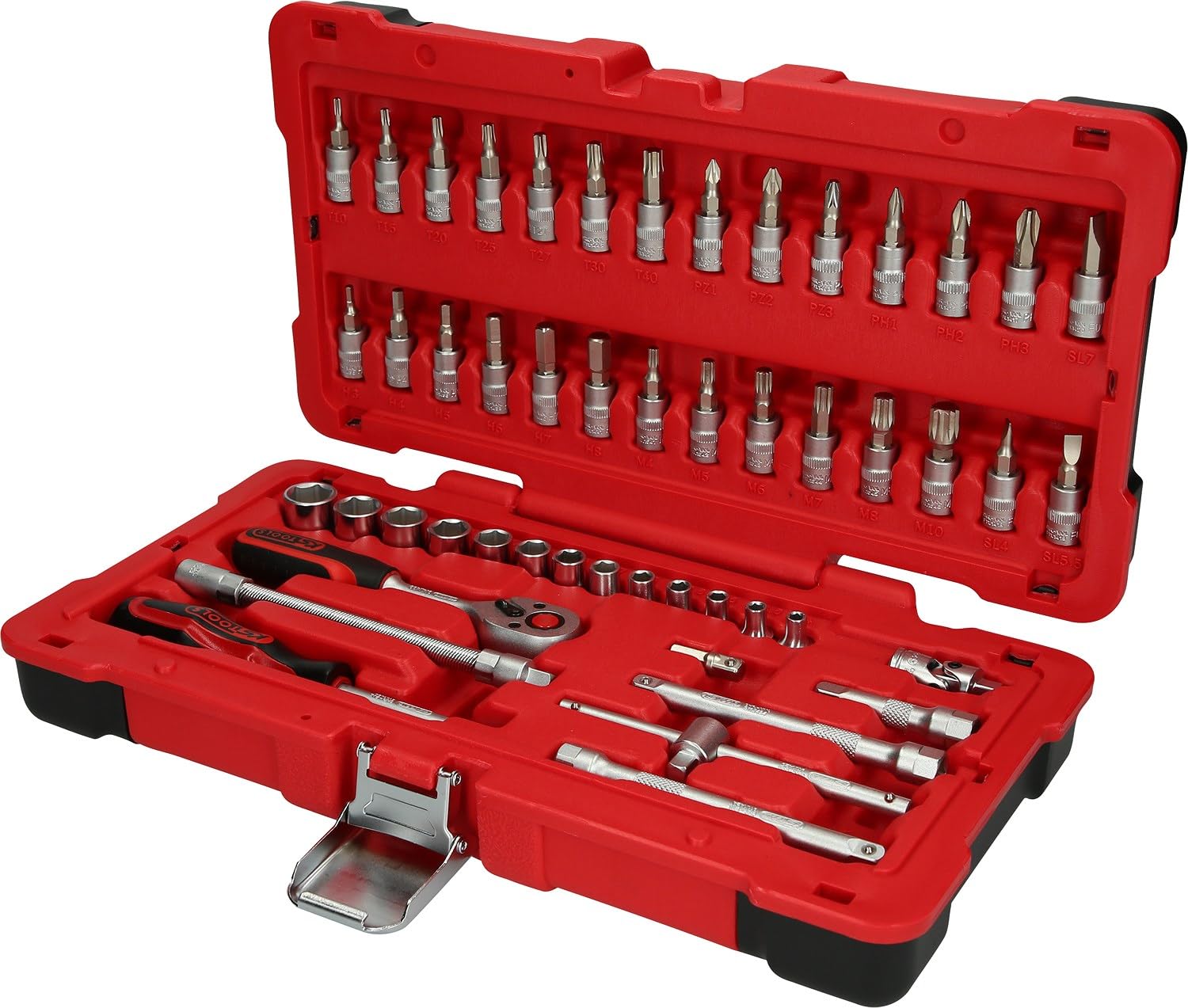 KS Tools 951.0650 Juego de llaves de vaso de 1/4", 50 pzs | 50 piezas, Flank Traction