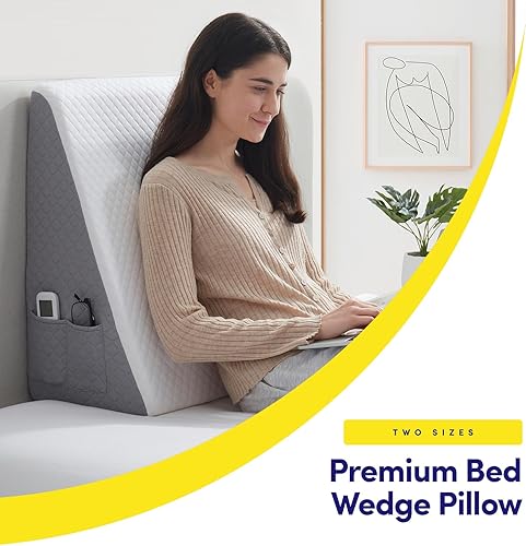 Miniatura 6 de Almohada de cuña de cama de alta calidad, soporte ergonómico para dormir, poscirugía, alivio del reflujo ácido y más, espuma viscoelástica