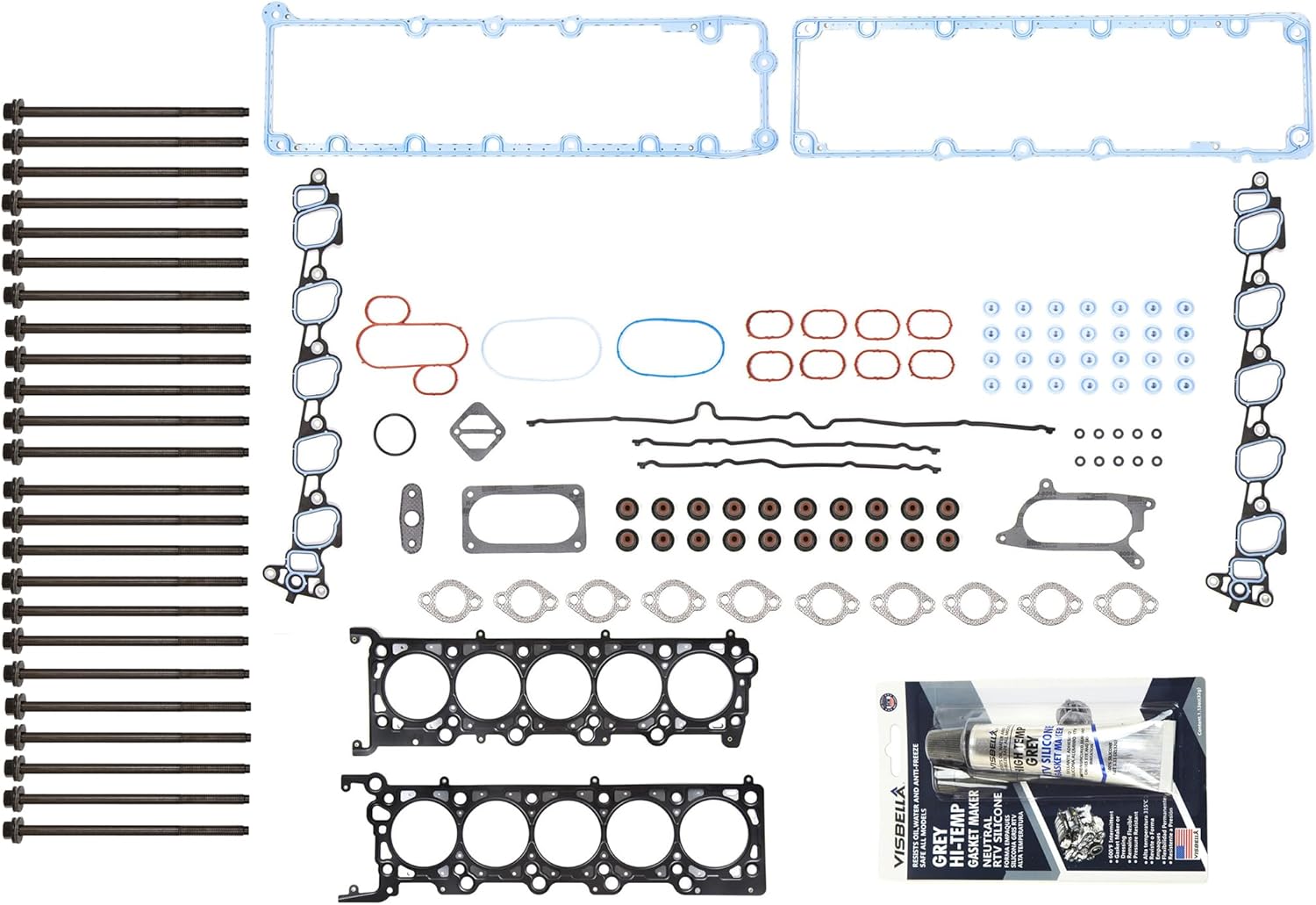 MA-9761241666 Head Gasket Bolts Set Compatible With/For 03-12 Ford E350 E450 F350 F450 F550 Super Duty 6.8