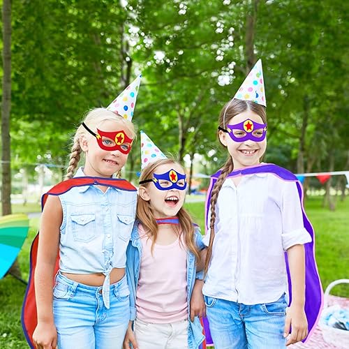 Miniatura 3 de iROLEWIN Capas de superhéroes para niños, capas y máscaras de superhéroes a granel, paquete de 20 disfraces para niños pequeños como disfraces de