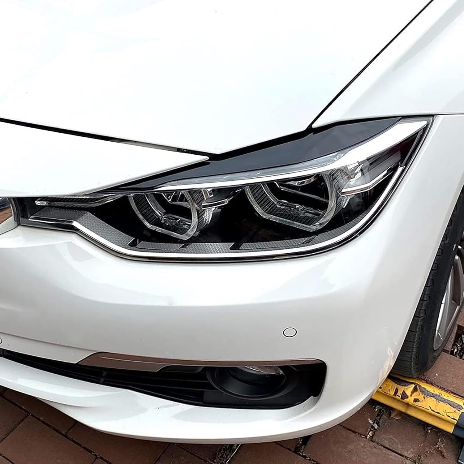 YETFDGH Headlight Eyebrows for BMW 3 Series F30 Sedan F31 Wagon 2011 2012 2013-2018,Car Headlight Eyebrow Cover Trim Head Light Lamp Sticker Eyelids Trim Cover（1 pair）