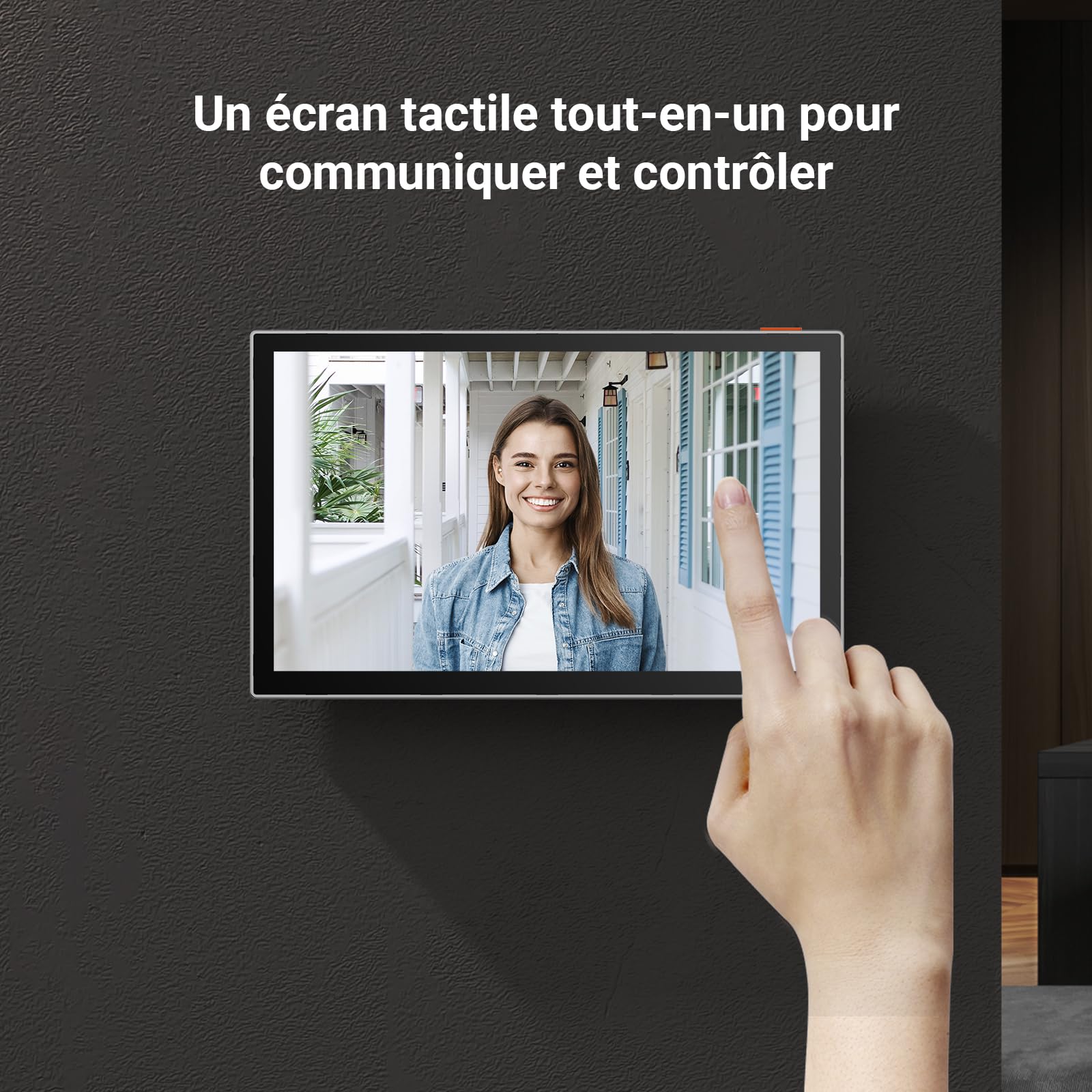 EZVIZ Moteur Portail Coulissant et Interphone Filaire, Vantaux Max 6m, Sécurité avec Détection d'Obstacle, Moniteur Tactile Couleur 7‘’，Déverrouillage à Distance, Audio Bidirectionnel