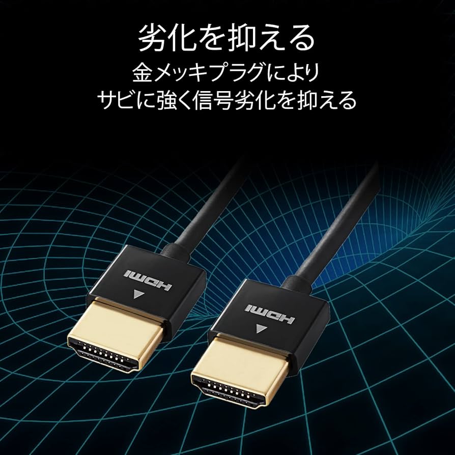 Amazon | エレコム HDMI ケーブル 極細 ハイスピード 1.5m スーパー