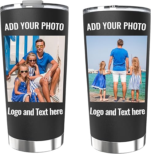 Miniatura 6 de Vaso de acero inoxidable personalizado de 20 onzas con tapa y popote