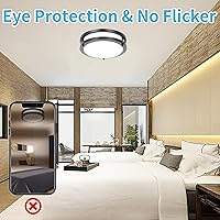 Vista 7 de Drosbey 24W LED Ceiling Light Fixture, 10 inch Flush Mount Ceiling Light for Bedroom, Kitchen, Bathroom, Hallway, 2200 Lumens, 5000K Daylight White