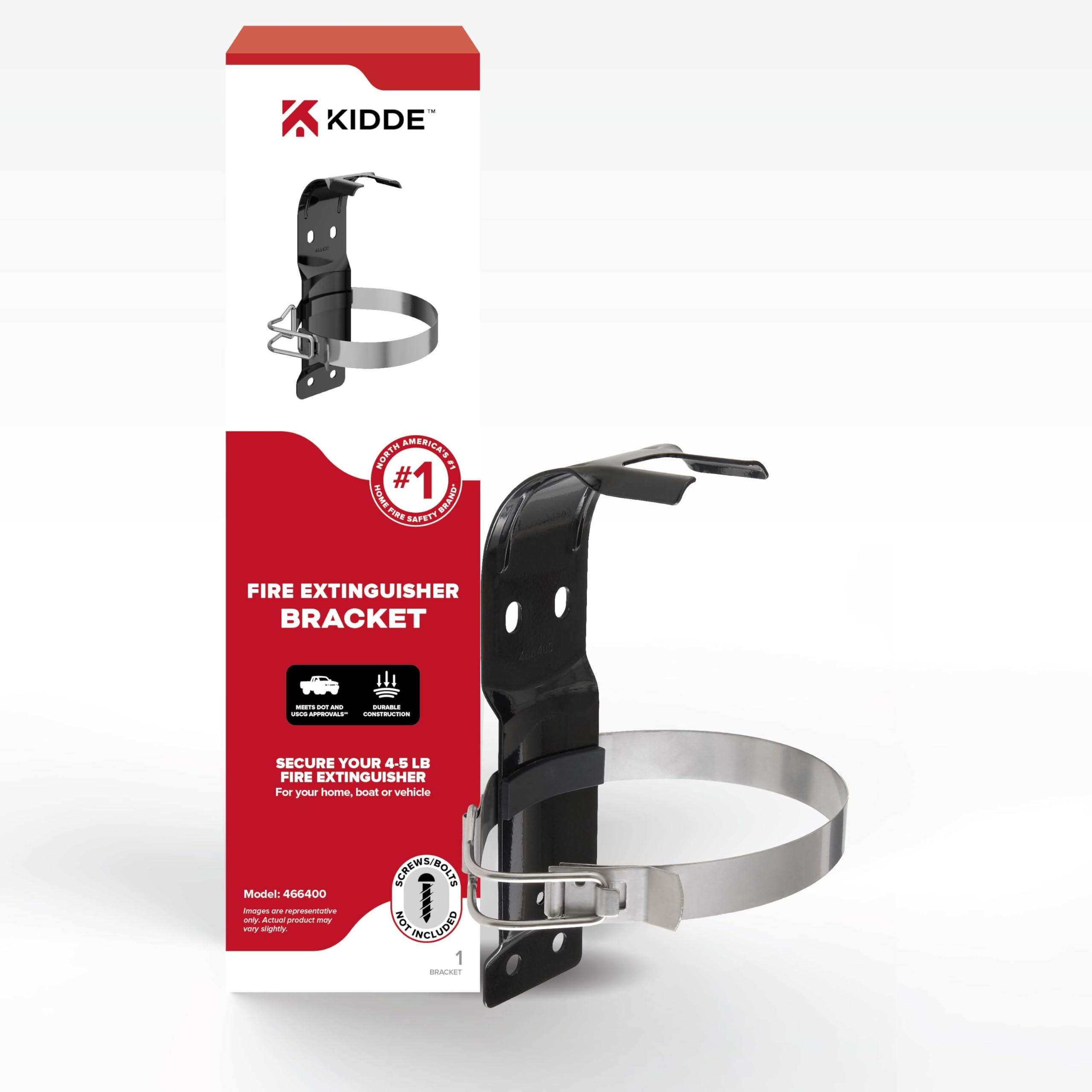 016.yt Kidde Fire Extinguisher Mount, Metal Strap Bracket, Heavy Duty