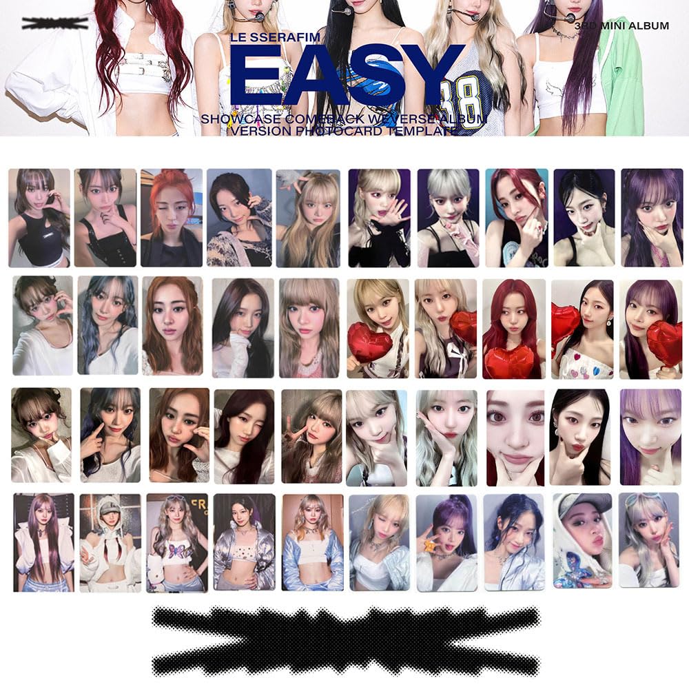 Ariesxin KPOP LE SSERAFIM EASY Álbum Photocards Cartão postal