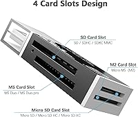 Vista 2 de Lector de tarjetas micro SD, lector de tarjetas SD 4 en 1 a adaptador USB, lector de tarjetas de memoria para MS Duo/Pro, tarjeta M2, SDXC, SDHC