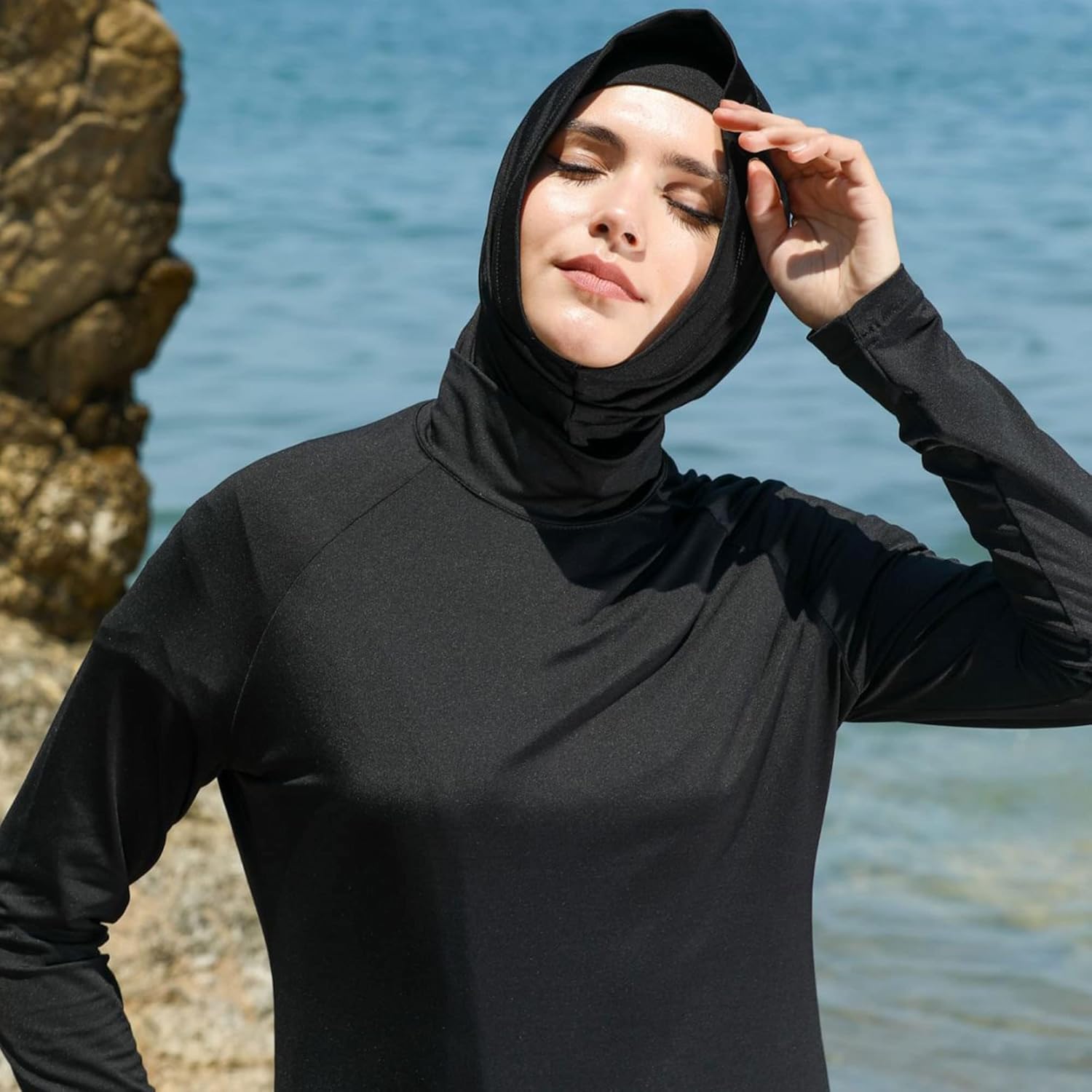 Islamic Long Sleeve Swimsuits for Women Modest Muslim 5 PCS | Full Cover Rash Guard Burkini | Arabic Swimwear