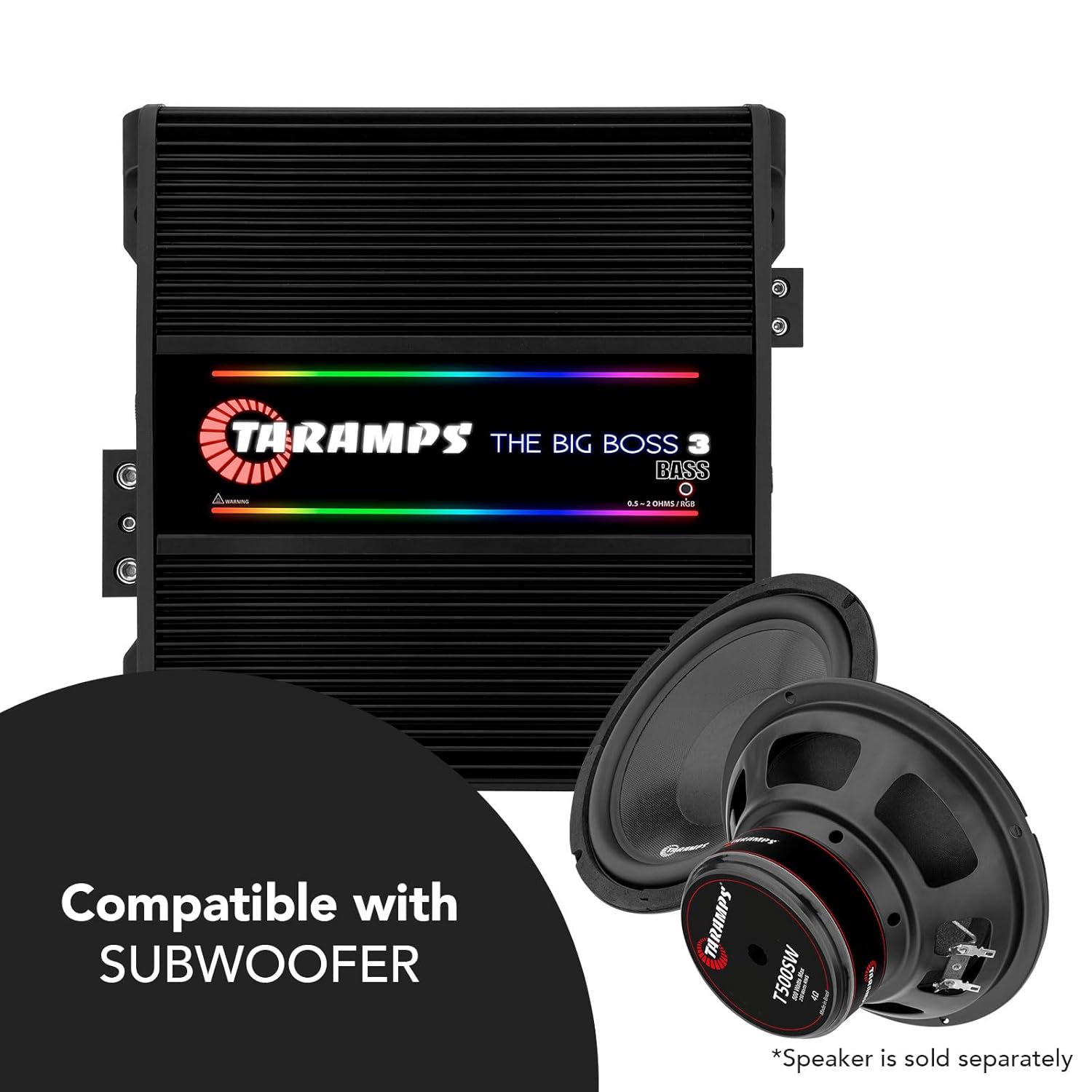 Taramps The Big Boss 3 Bass Black Amplifier 3000 Watts RMS 0.5 to 2 Ohms Multi Impedance, Amp Class D Monoblock, 108 RGB Effects, Crossover, Bass Boost, Car Audio System, Automatic Impedance, Smart 3k - Image 10