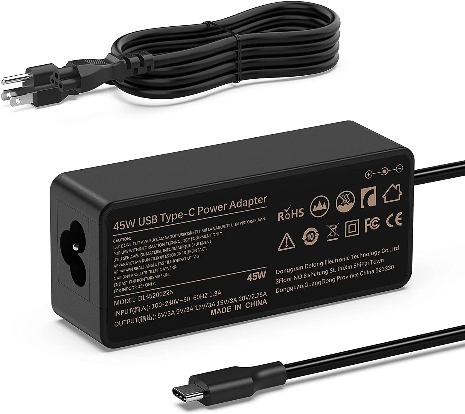 LJO-EEIH 100 Pack 45W Type USB C Laptop Charger Compatible with Lenovo Chromebook c330 s330 c340 s340 100e 300e 500e Series, ThinkPad T480 T480s T580 T580s E480 E580 Adapter Power Supply Cord