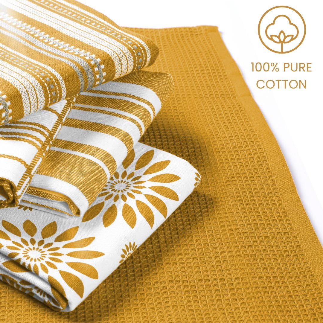 Serviette Nid Dabeille Pamuq® Torchons De Cuisine En 100% Coton | Lot De 5 | 45 X 65 Cm + Crochet De Suspension | Look Vintage à Carreaux | Torchons De Cuisine, Gris Torchon Cuisine Professionnel