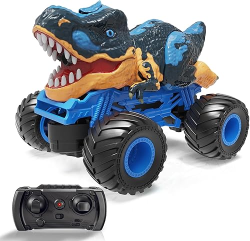 Camión de dinosaurio a control remoto de 2.4 GHz para niños de 3, 4, 5, 6, 7, 8 años, auto de dinosaurio RC para niños pequeños, auto monstruo RC