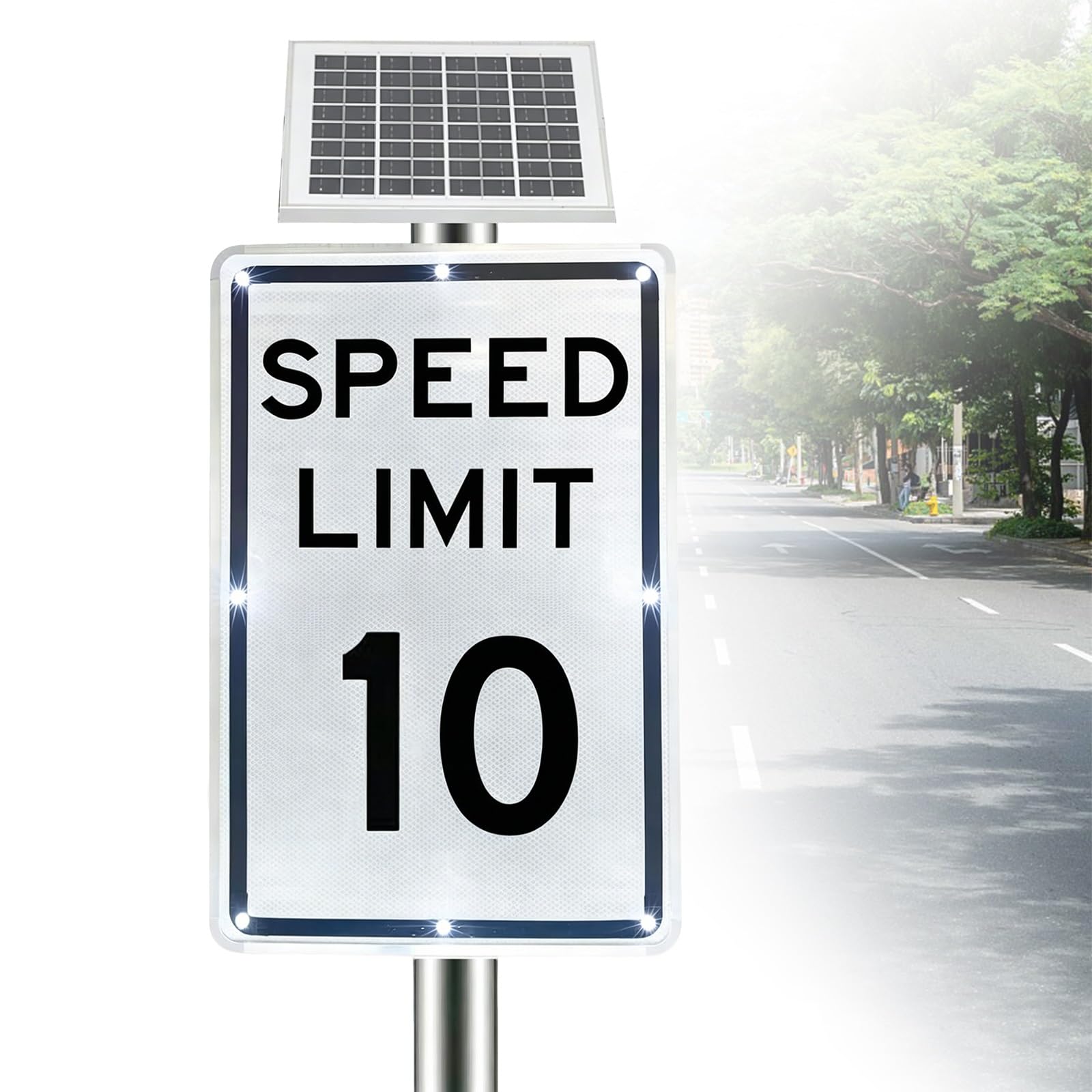 18"X 24"Solar Active Traffic Sign, Road Traffic Warning Sign