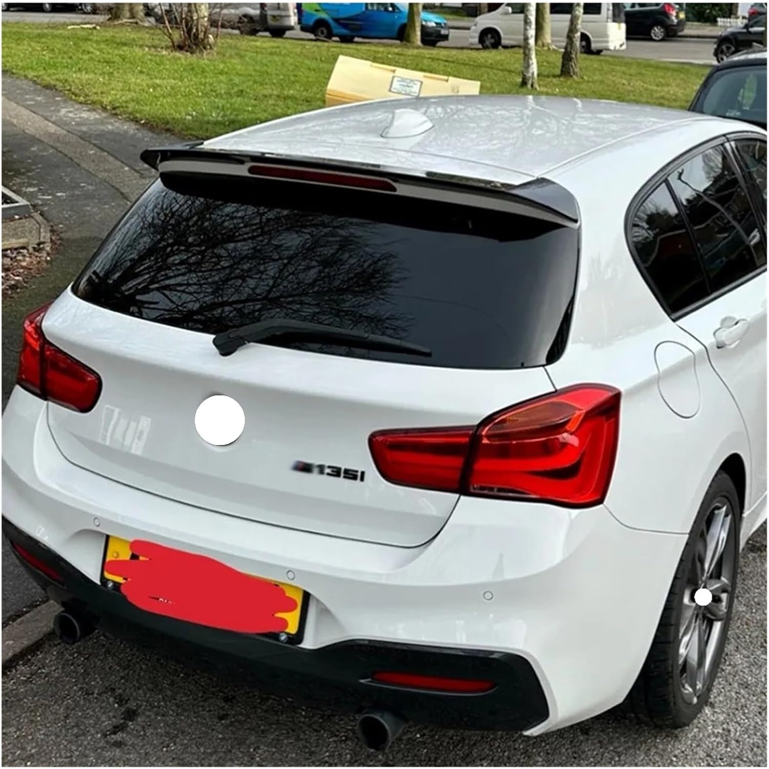 Car Tail Wings Fixed Wind Spoiler Rear Wing Auto Decoration Accessory Compatible For BMW 1 Series F20 F21 116i 120i 118i M135i 2011-2018(Gloss Black)