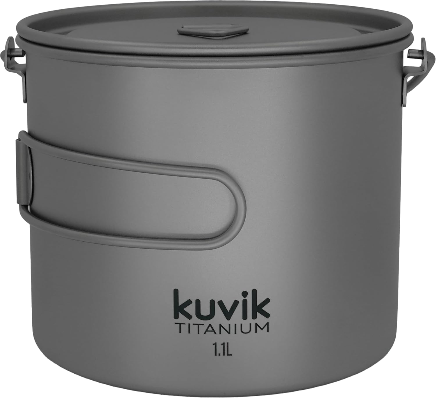 Kuvik 1100ml (37 oz) Titanium Pot with Bail Handle - Ultralight and Compact Pot for Backpacking, Camping, and Survival