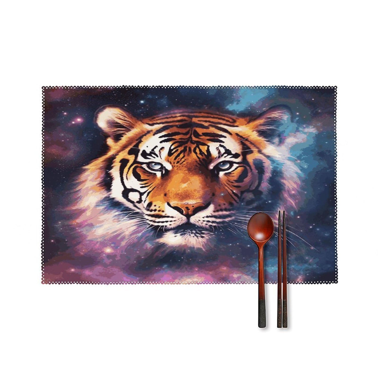 Fekiloot Style Galaxy Tiger Placemats Set Of 6,Table Mat
