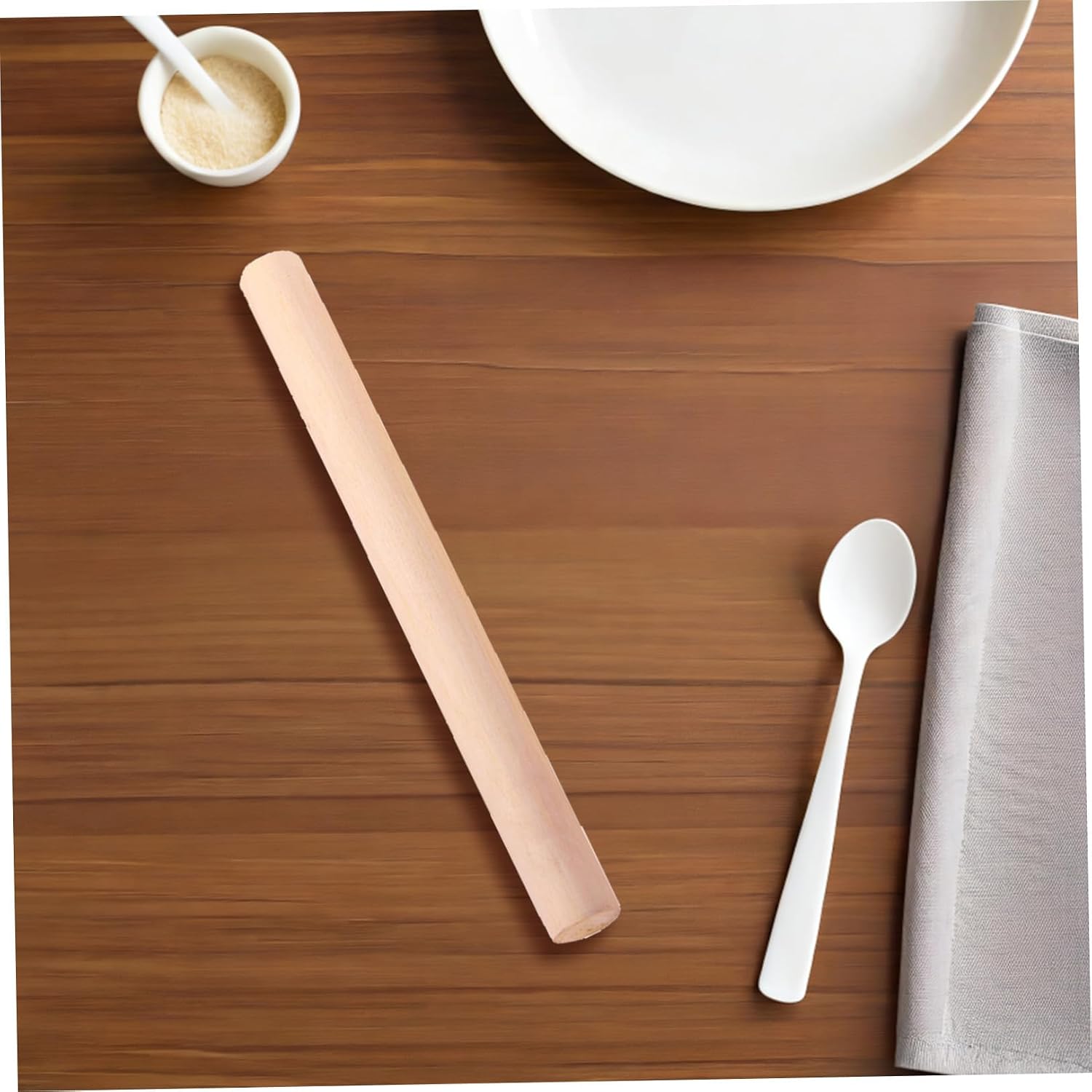FRCOLOR Wooden Rolling Pin Dough Roller 10pcs Set for Dumpling and Pastry Baking Kitchen Tool