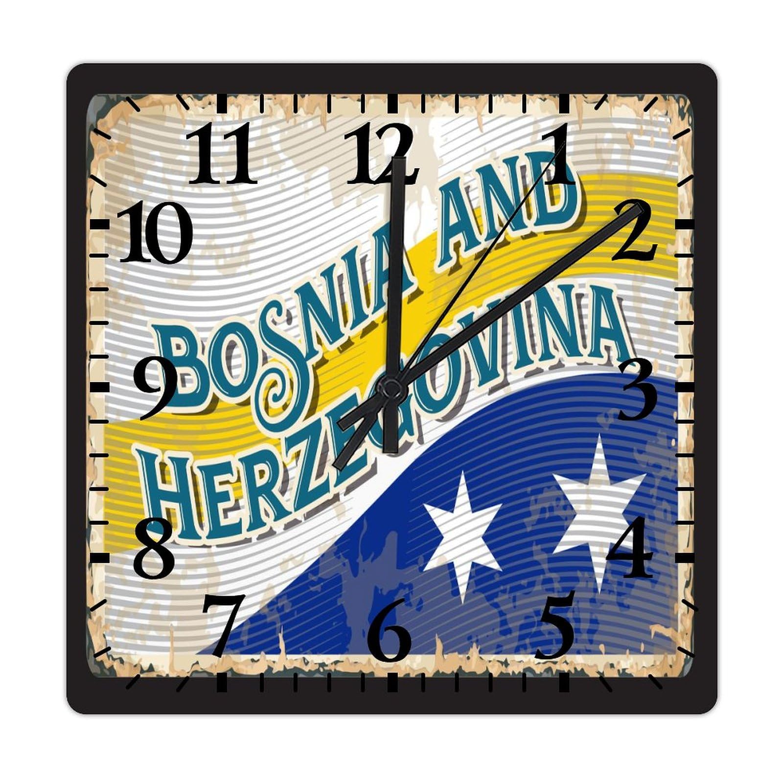 Horloge murale en bois Bosnie sans tic-tac pour un salon apaisé