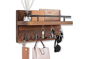 OurWarm Wall-mounted Key Holder and Organizer with Shelf for Decorative Entryway Decor