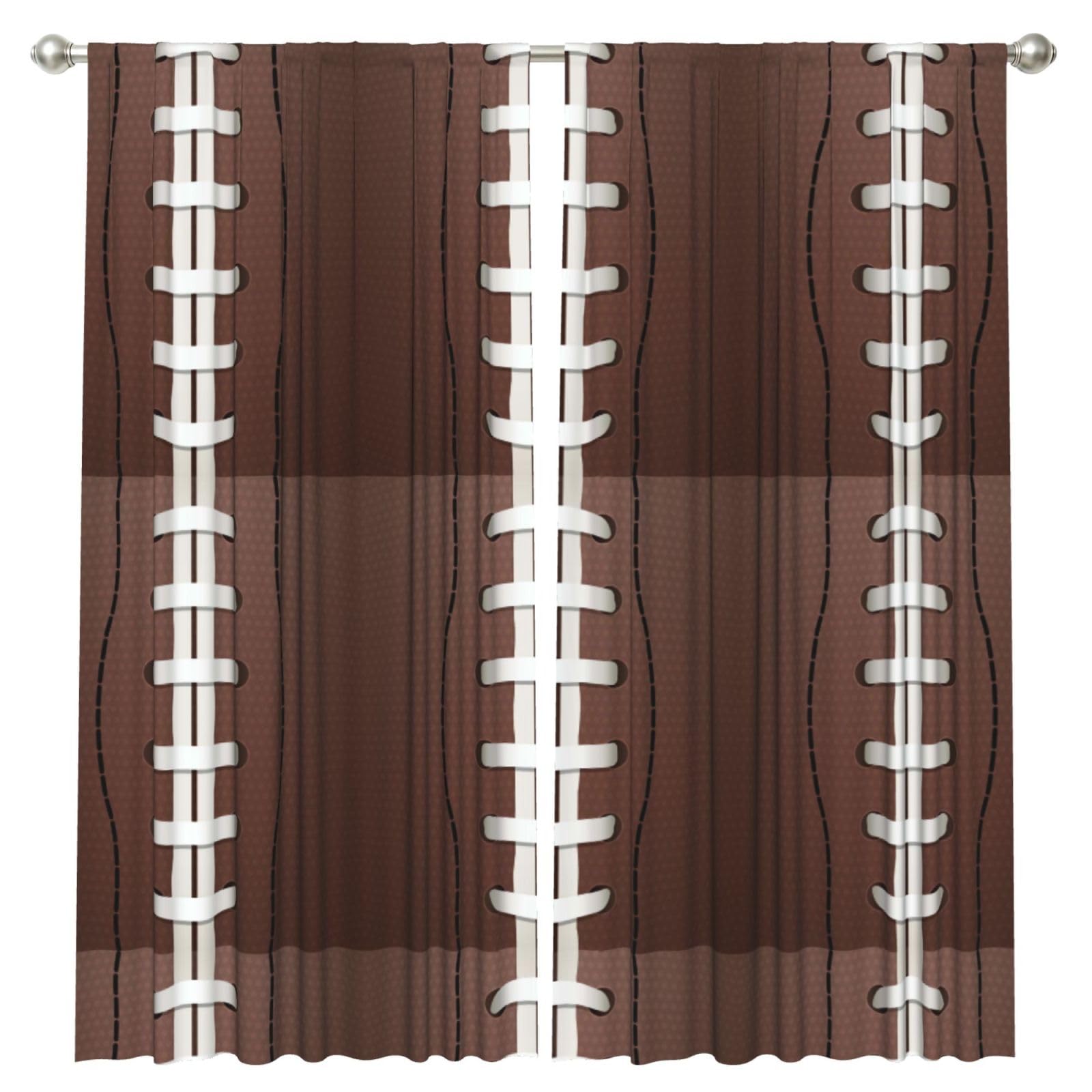 InOmak American Football, 2 Panels Window Curtains 52 x 84 Inch Blackout Curtains for Living Room Bedroom