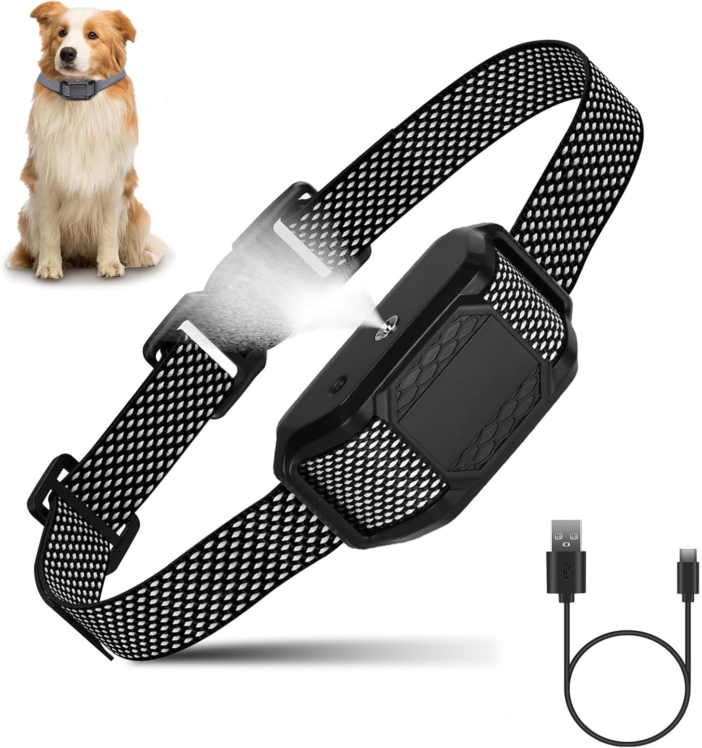 KOCASO Humane Citronella Dog Bark Collar - Adjustable Sensitivity Spray Bark Collar for Small Medium Large Dogs, IP65 Waterproof Design (Spray Not Included) - Effective Anti Barking Control Solution