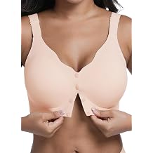 HiMONE Front Closure Wireless Bras for Women Full Coverage No Underwire Comfort Lift Bra with Wide Straps