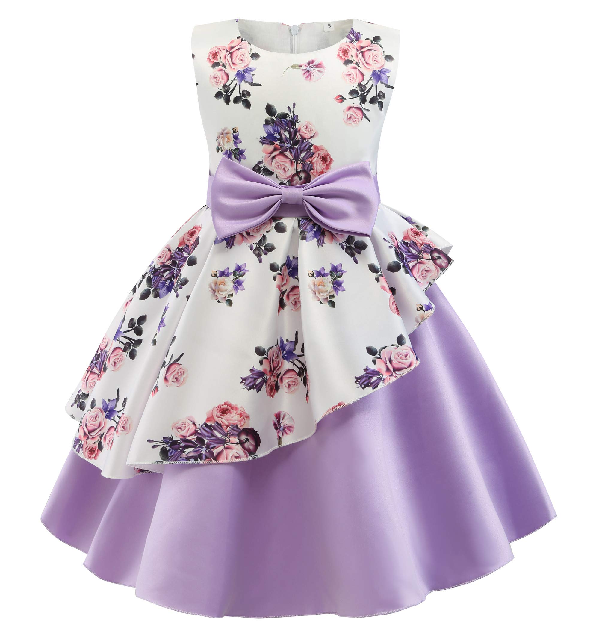 CMMCHAAH 2-9 Years Flower Girls Dresses Toddler Floral Print Dress