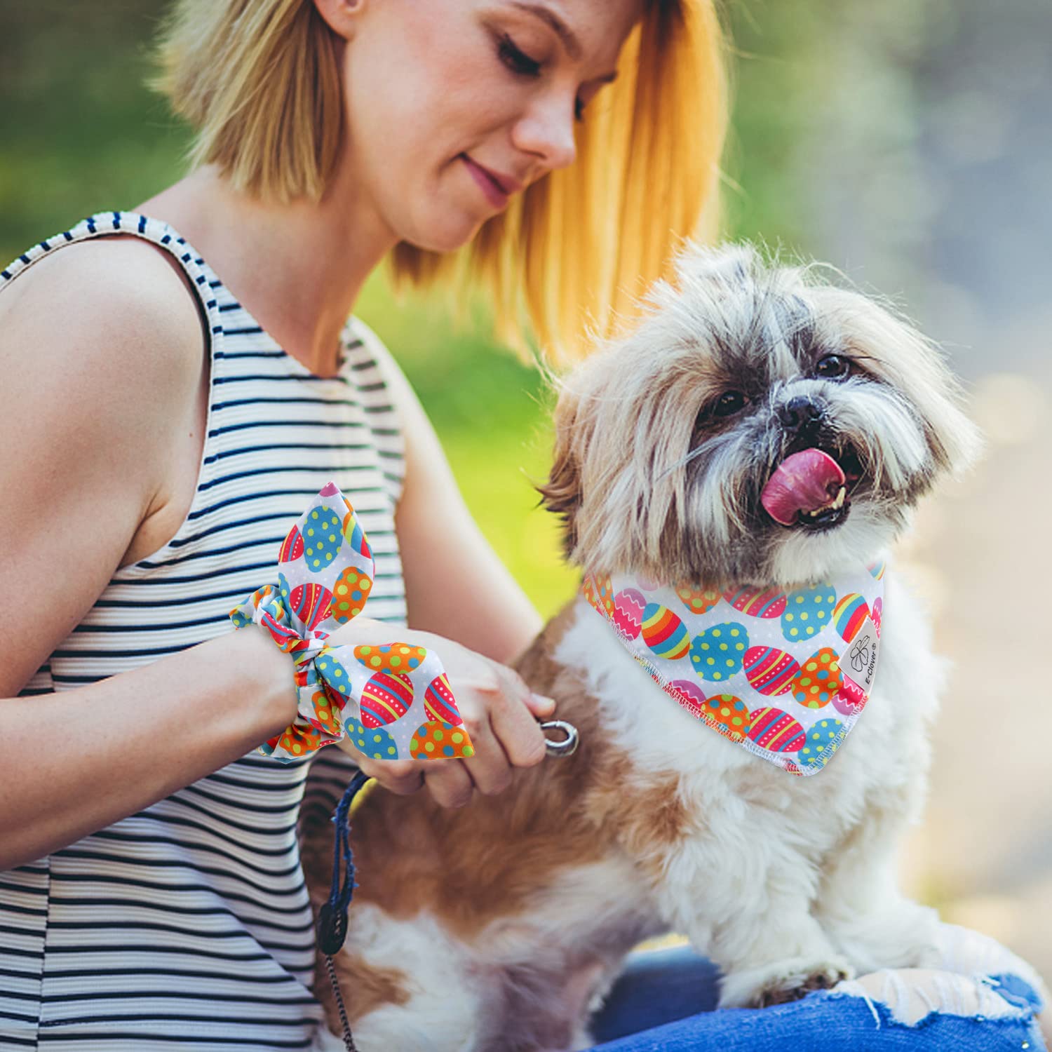 Hundehalstuch & Haargummi Set Kariert – Matching-Set Für Hund & Besitzer