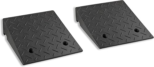 YYDS Rampa de bordillo de goma, altura de elevación de 6 pulgadas, paquete de 2 rampas de acera de alta resistencia, rampas de cobertizo y umbral