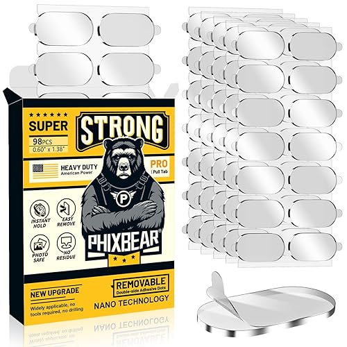 Extra Large-Pro Mounting Putty No Residue with Pull Tab, Strong Double Sided Glue Adhesive Dots Clear Museum Sticky Tack, Picture Hanging Strips