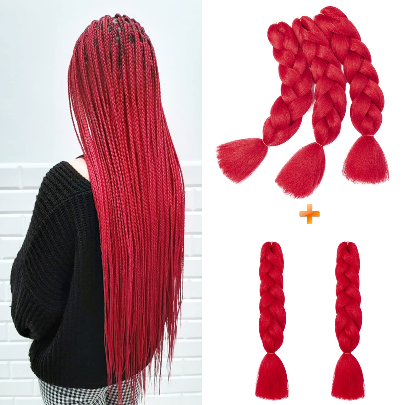 60cm Extensiones de Pelo Trenzas Africanas Castaño Oscuro Extensiones para Trenzas Africanas 1 pcs 100g Kanekalon Pelo para Trenzas Africanas Sintetico Extensiones de Trenzado Cabello Braiding — view 112
