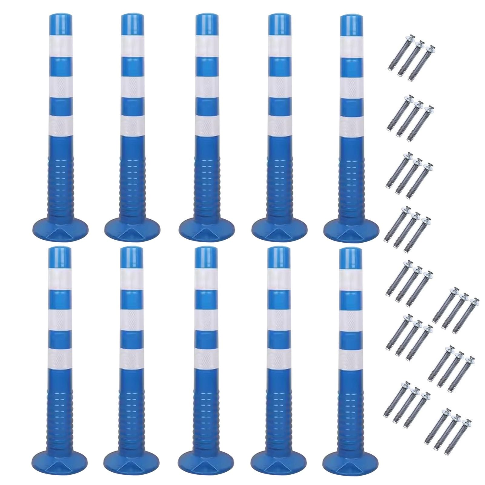 WQPMNYG Parking Bollards - 77cm Flexible Traffic Delineator Post Cones for Driveway and Garage Safety Barrier