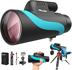 Telescópio monocular, monóculos para adultos de alta potência com BAK-4Prism, lente FMC, ângulo amplo de 8°, mira monocular 16x56HD para observação de estrelas, observação de pássaros com suporte de