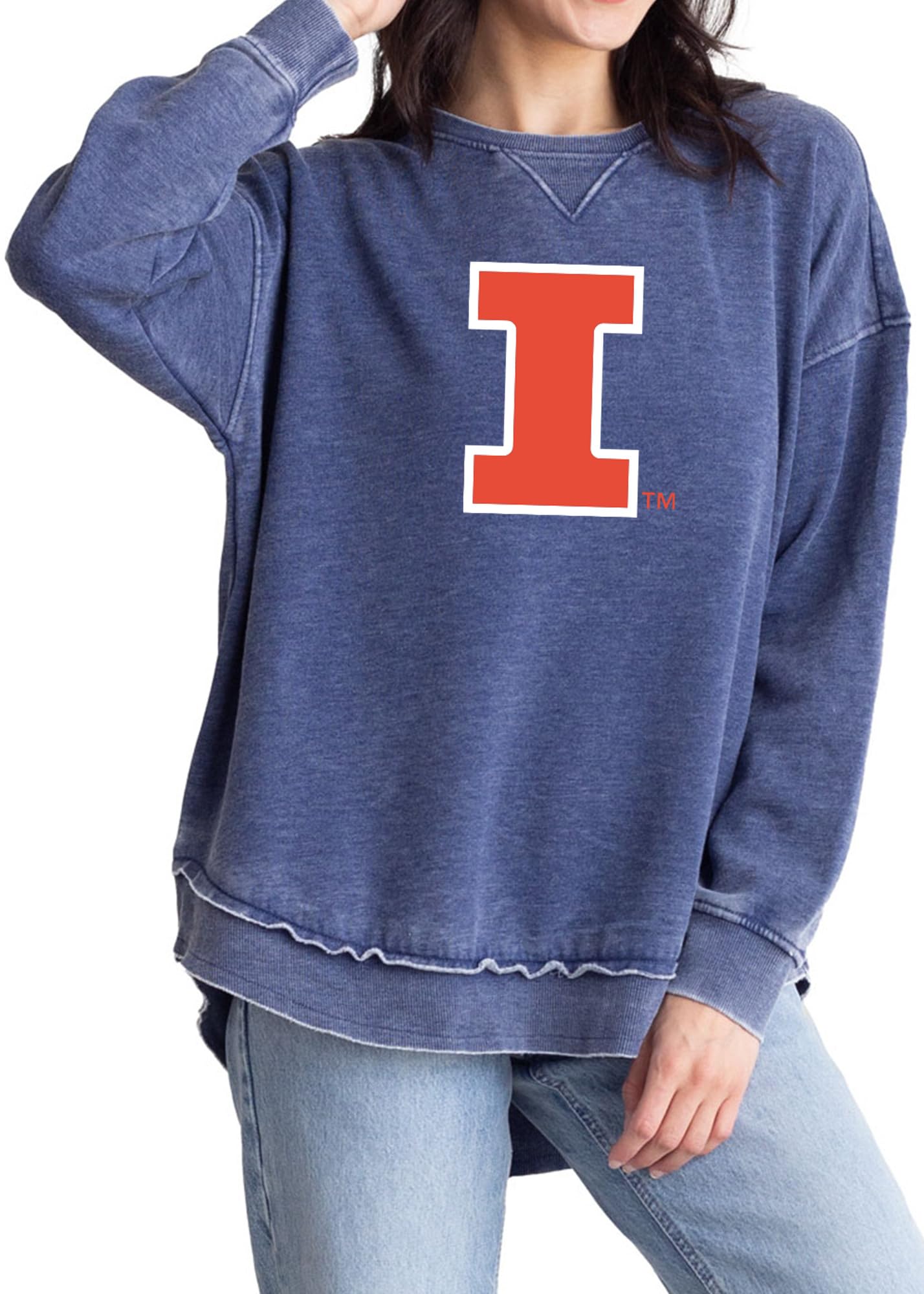 Sudadera Burnout Azul Mujer Talla M Pullover Casual Ropa de Algodón Cómoda 6
