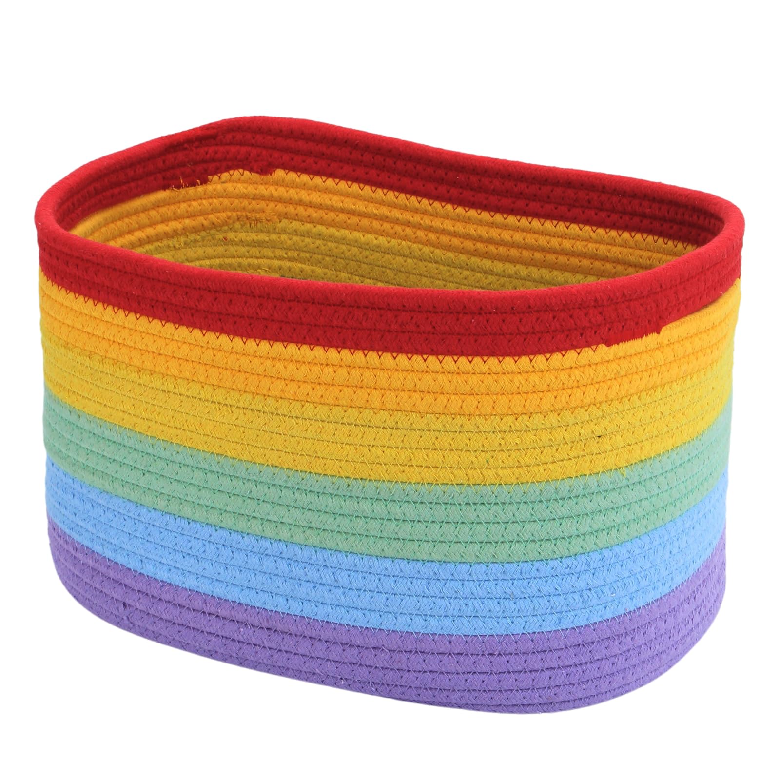 Photo 1 of Rainbow Versatile Storage Basket for Organizing by HuggableZest Toy Storage Closet Organization Shelf Storage Nursery Baby Organizing Household Items Decorative Cloth/Towel Basket #12 Rainbow
