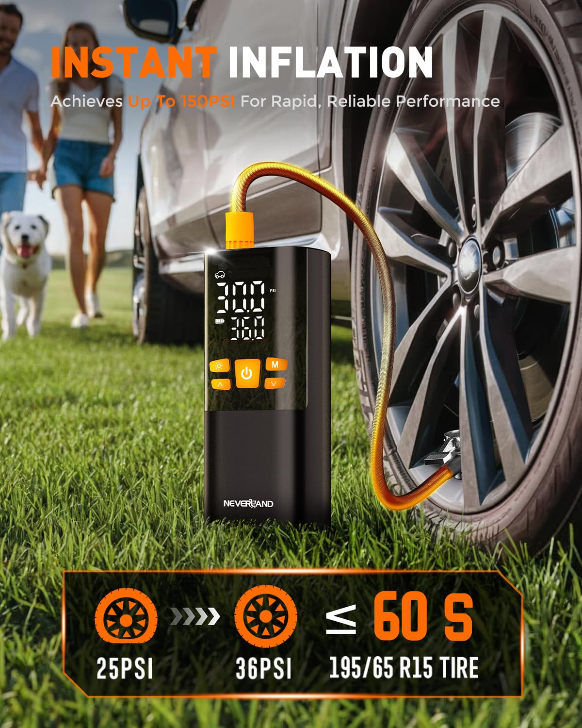 Neverland Tragbarer Fahrradpumpe Elektrische