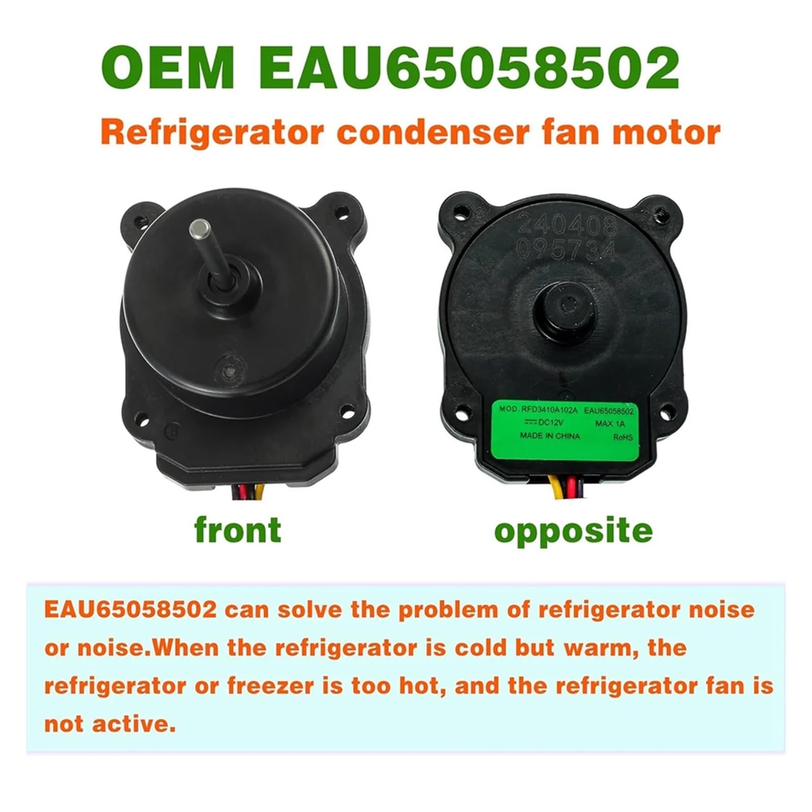 Motor De Ventilador De Condensador De Refrigerador B15C EAU65058502 EAU64843805 RFD3410A102A, Compatible Con LG, Reemplaza AP7178309 PS16662422