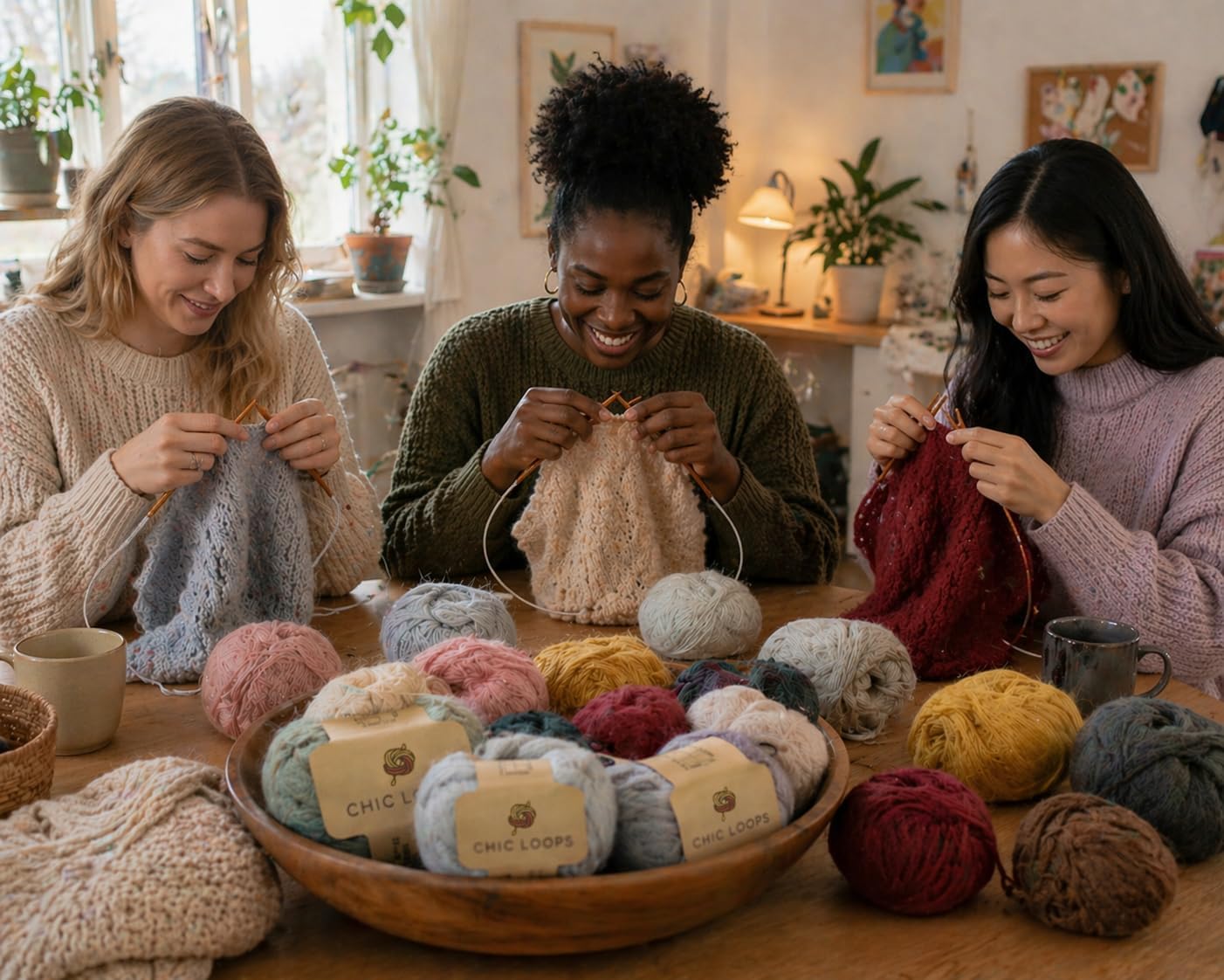 Chic Loops Knitting Kit for Beginners, Knitted Sweater Beginner Crochet Kit for Adults, Crochet Square Neck Knit Crop for Womem with Instruction(Milk White,MA)