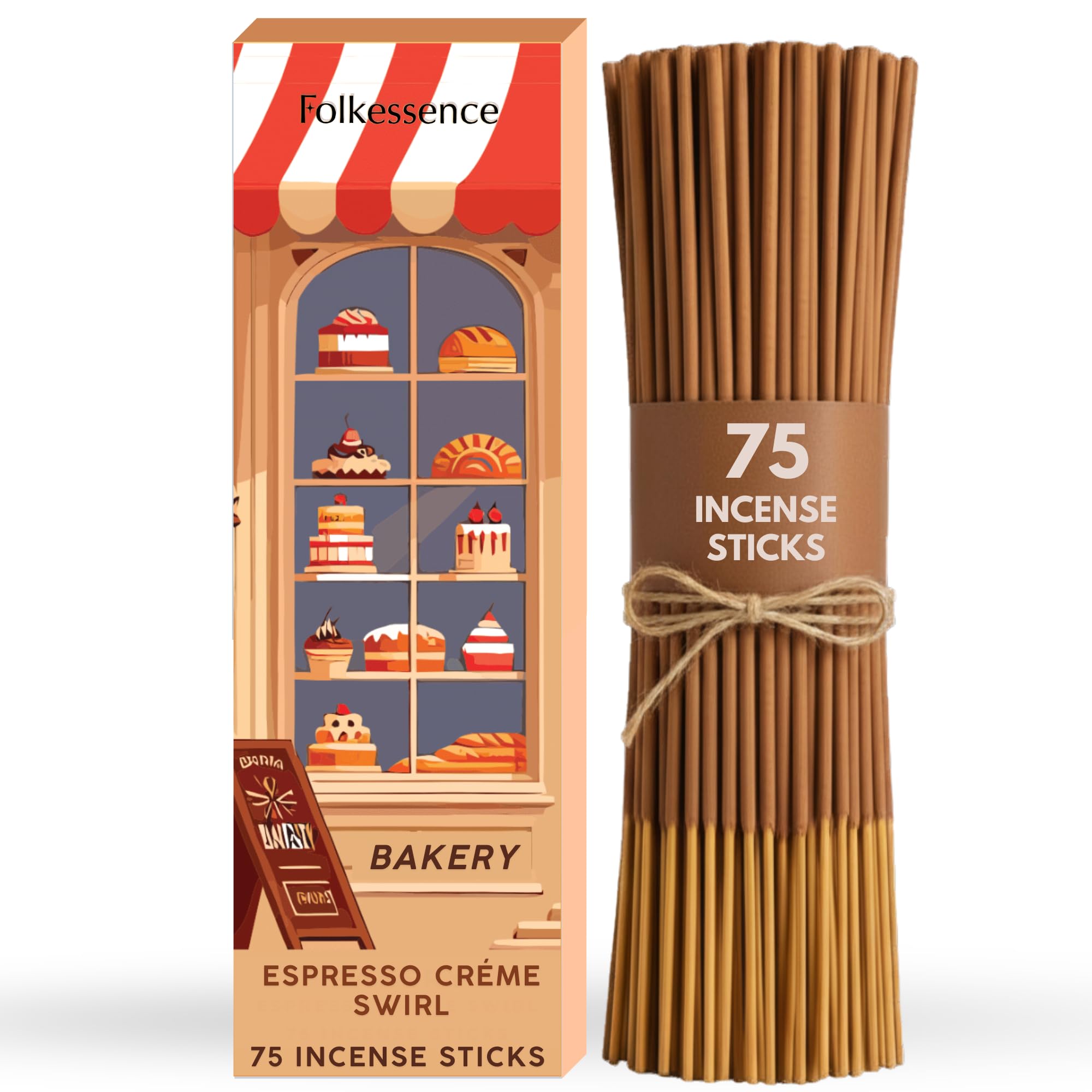 Folkulture Women's Bakery Incense Stick For Home | Pack Of 75 (8") Incense Sticks For Meditation & Spiritual Practice | Organic Insence Aromatherapy Inscents-Sticks | Inscent Stick For Gifts For